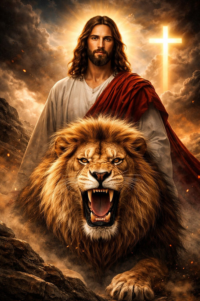 GESÙ E IL LEONE - FEDE E CORAGGIO