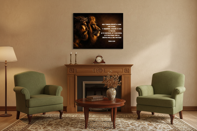 Canvas Gesù e leone Isaia