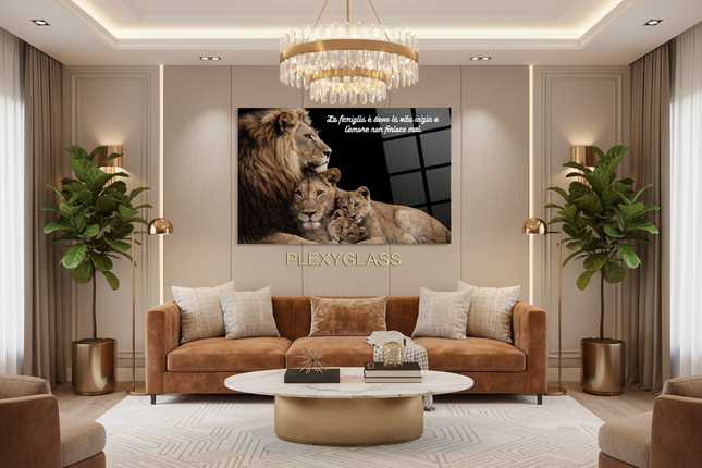 Salotto di lusso con stampa plexiglass