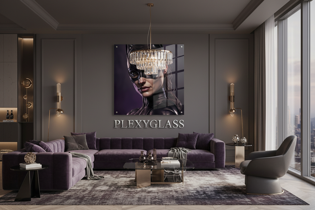 Salotto di lusso con stampa plexiglass
