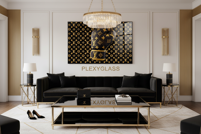 Salotto di lusso con stampa plexiglass
