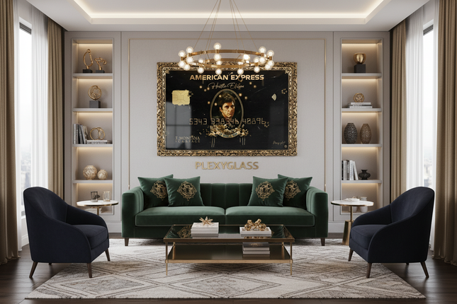 Salotto di lusso con stampa plexiglass